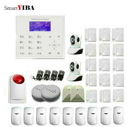 

SmartYIBA WIFI GSM GPRS SMS Alarm Security System APP Remote Control Alarm Kits With PIR Motion Detector Strobe Siren