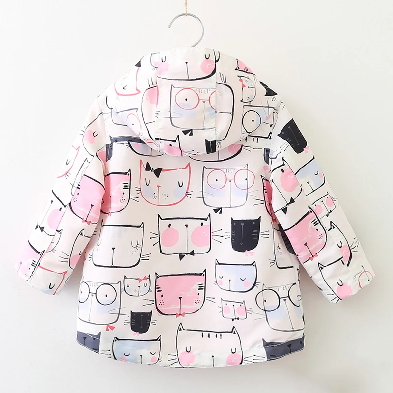 Menoea/куртка для малышей; осень г.; стильная зимняя одежда для малышей; осеннее пальто с капюшоном и принтом для девочек