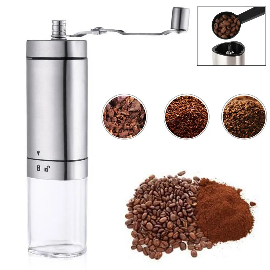

Portable Stainless Steel Hand Manual Coffee Grinder Handmade Bean Pepper Spice Burr Mill Kitchen Grinding Tool for Home 2019 New