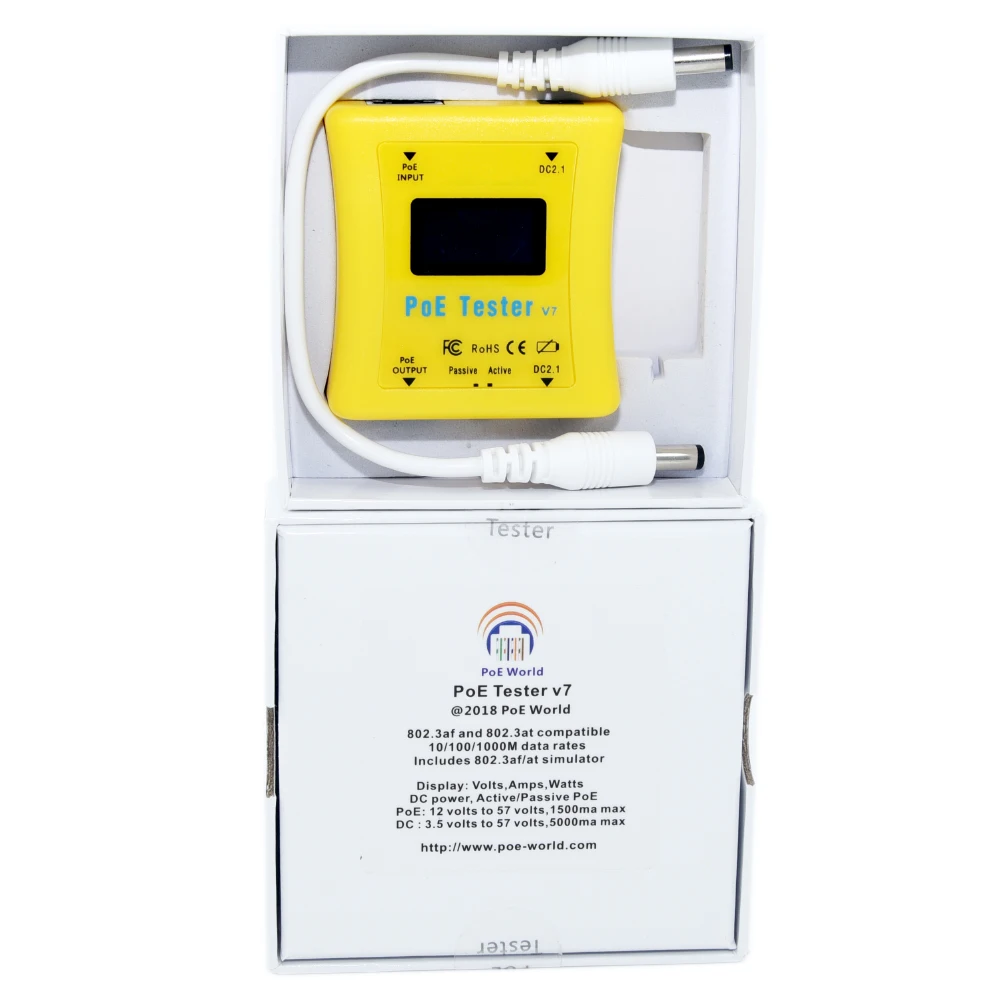 Тестер напряжения и тока питания через Ethernet PoE тестер: poe-тестер