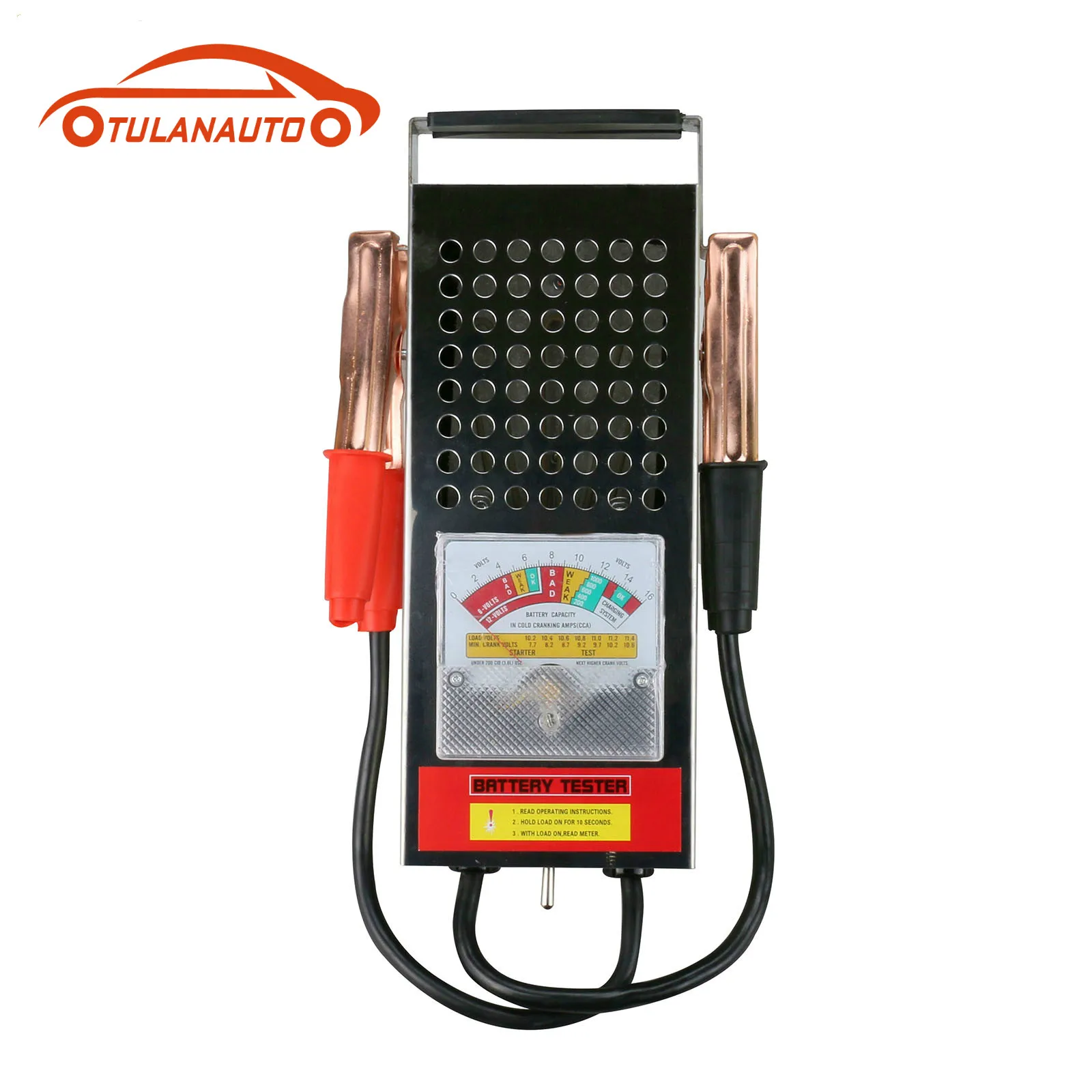 

TULANAUTO Car Battery Tester Load 6V 12V Digital Motorcycle Auto Engine Test Volume Cca 100Amp Portable Tests Alligator Clip