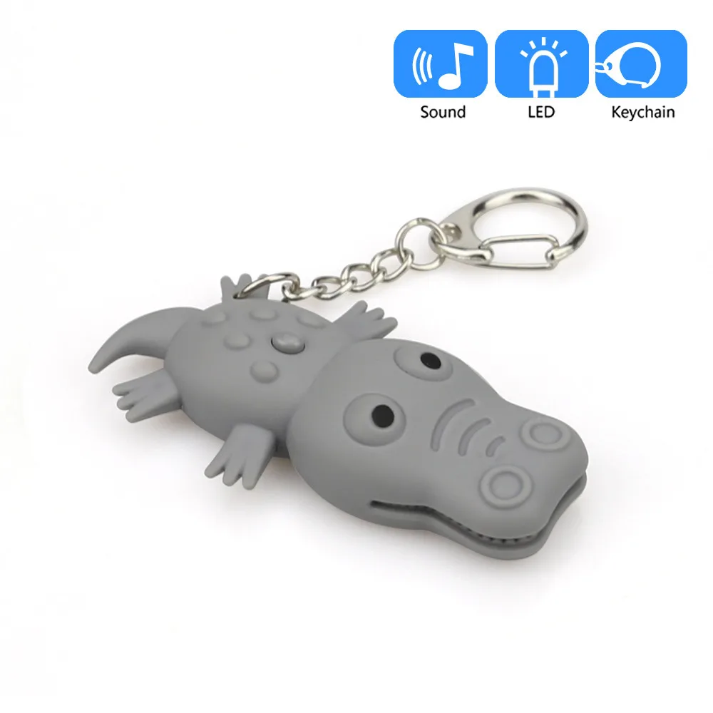 Светодиодный брелок для ключей в виде крокодила с подсветкой и звуковым брелоком, детская игрушка, подарки, блестящий голосовой брелок_ 18