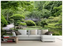 Customized 3d photo wallpaper 3d wall murals wallpaper Green garden landscape Bridges background wall 3d living room wallpaper Customized 3d photo wallpaper 3d wall murals wallpaper Green garden landscape Bridges background wall 3d living room wallpaper