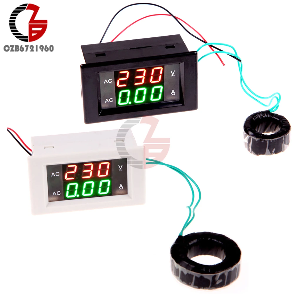 

100A AC 110V 220V Red Green Dual Dispaly LED Digital Voltmeter Ammeter Amp Current Meter Volt Voltage Meter
