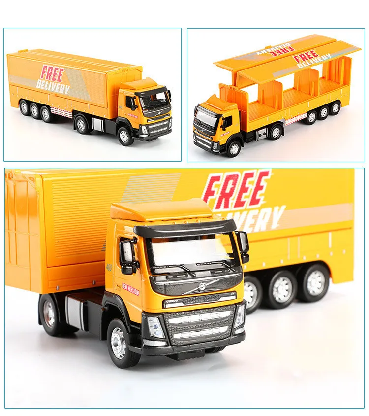 Interesting 1:50 container truck alloy models,collection engineering models,children's sound and light car toys,free shipping