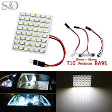 48 SMD Белая Панель Светодиодная лампа для автомобиля T10 BA9S Гирлянда купольная лампа w5w c5w t4w лампа для чтения светодиодная автомобильная лампа автомобильный светильник 12V