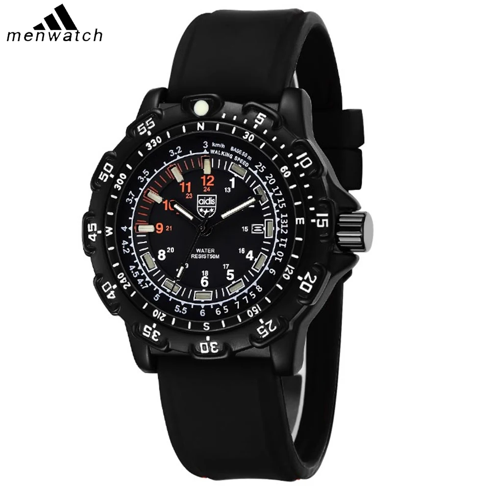 

Top Brand Aidis Men Military Wristwatch Watches Quartz Watch Men Sports Waterproof Outdoor Silicone Male Clock Fashion Casual
