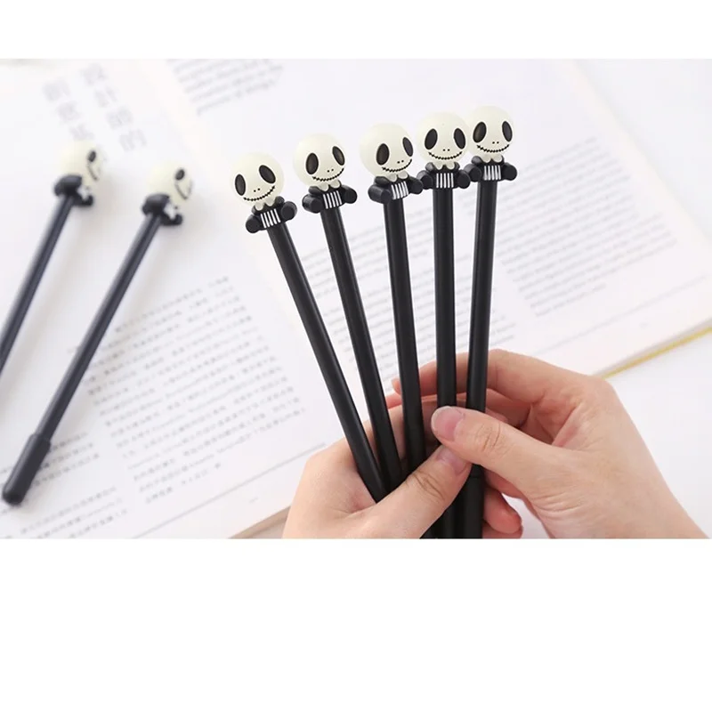 

24 pcs/Lot Luminated devil gel pen 0.5mm Black color ink pens fluorescent gift Stationery School supplies Canetas escolar A6862