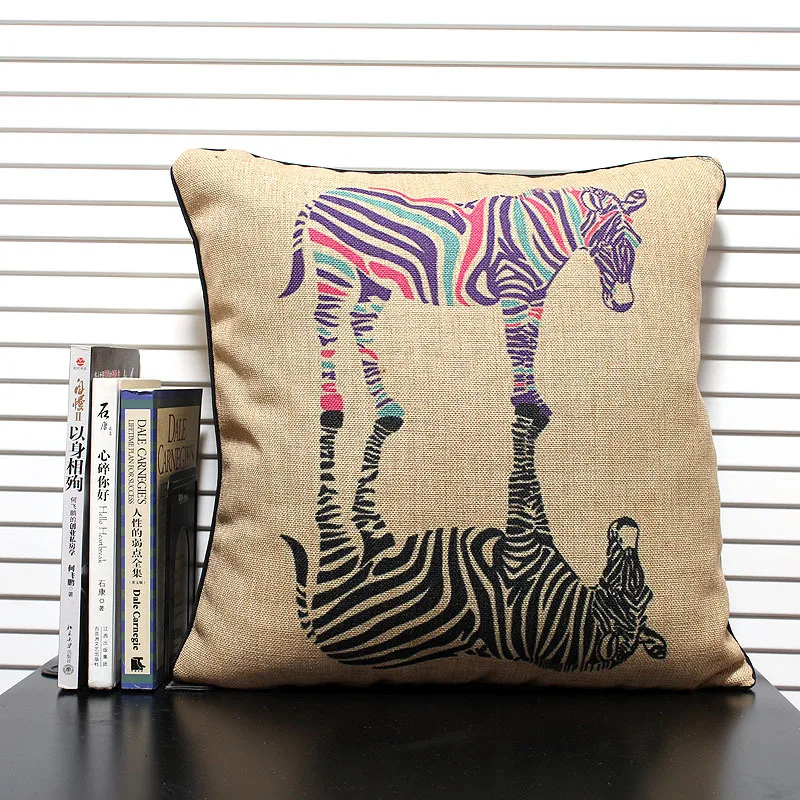 The Mediterranean Zebra Animal Pillows Secor throw pillow Cover Cotton