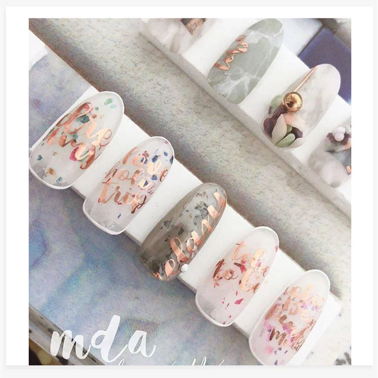 1 Sheet Dry Flowers Leaves 3D Nail Art Transfer Stickers Nail Design Water Marble Moon Nail Accessories for Nail Decorations