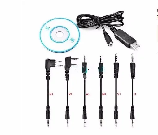 

free ship. 1pc . USB Programming Cable for Moto rola Kenwood Baofeng Icom Ha . 6 in 1 cable. different adapters (M1 K1 I1 H1 Y1