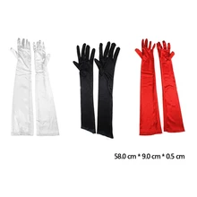 Hot White or Ivory or Black Long Satin Wedding Gloves Bridal Gloves for Women Bride Party wedding gloves