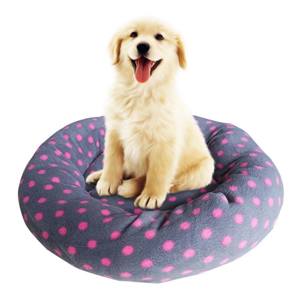 Soft Pet Dog Bed PP Cotton Rounded and Dotted Pets Mat Autumn Winter Warm Dogs House Nest Pet Sofa Kennel for Cats Kitten Puppy