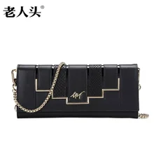 LAORENTOU New women bag Superior cowhide genuine leather bag famous brands fashion chains women Shoulder Bag clutch bag
