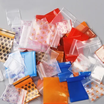 

100PCS Mini PE Zip Lock Bags Small Items Storage Bag Plastic Packaging Pouch Earring Ring Pendant Packaging Food Bags