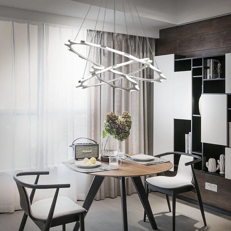 

hanging lighting lamparas DIY pendant lamp Ring circles modern led pendant light for dining living room acrylic lampara de techo