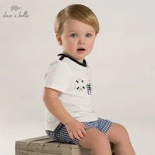 DB3536 dave bella summer baby boy printed boy cotton t shirt infant clothes toddle tees boys