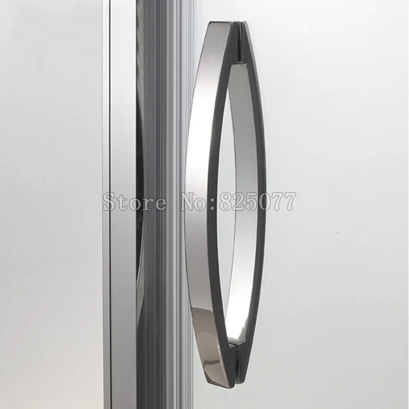 

Frameless Shower Door Square tube Moon Bend Handle 304 stainless steel Polish Chrome C-C:400mm HD12