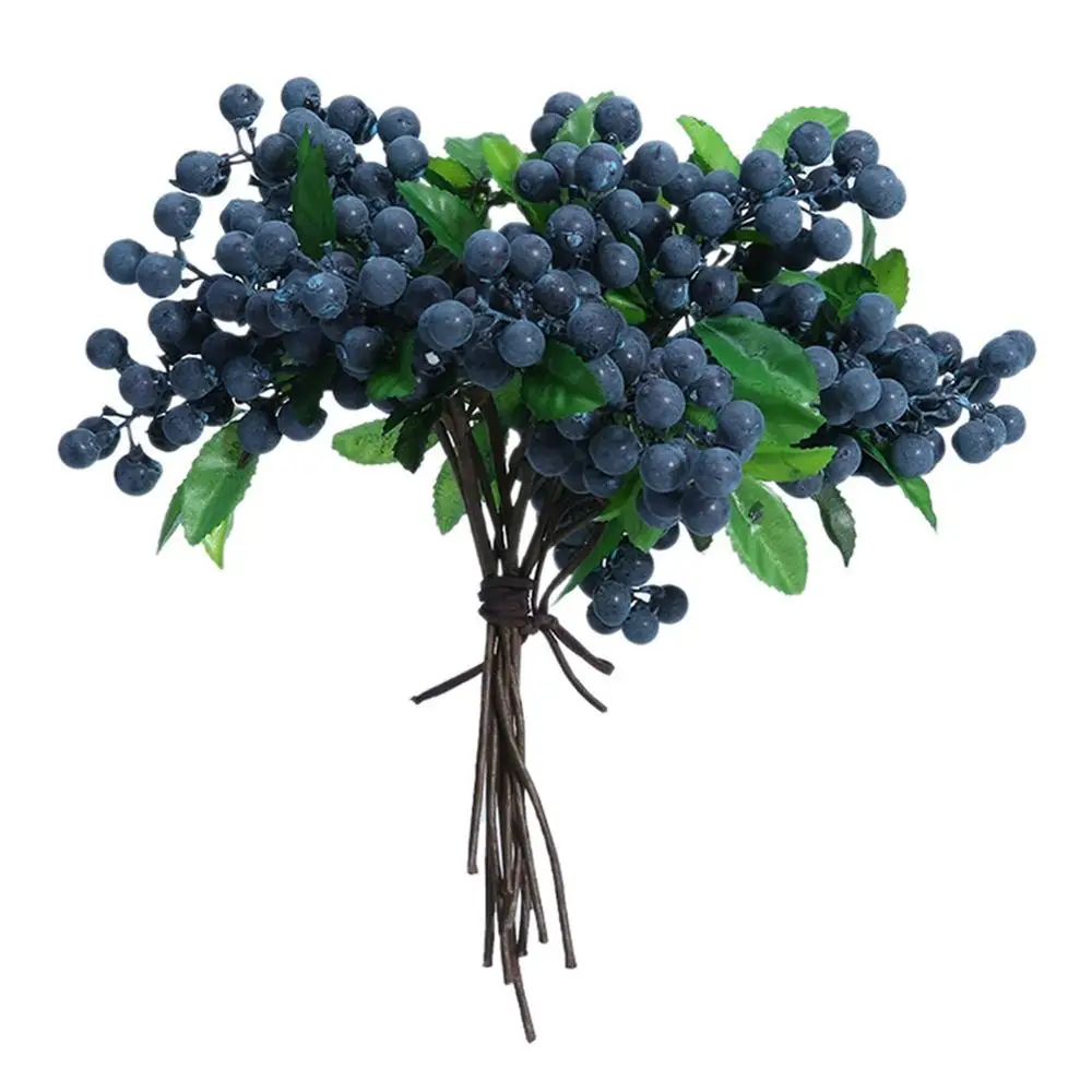 10 шт деревенские искусственные синие ягоды, фрукты поддельные ягоды, фрукты искусственные растения для свадьбы офиса гостиной украшения - Цвет: Blue