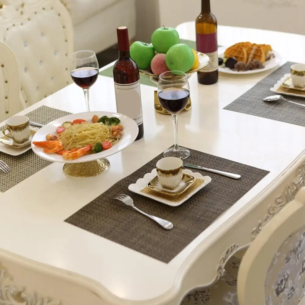 

Simple Chic insulation pad Kitchen Dining Table Mat Heat Insulation Non-slip Stripe Pad Waterproof western Placemat kitchen tool