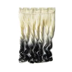 Фэнтези Ombre клип в наращивание волос Свободные глубокая 24 дюйм(ов) Синтетический зажим для волос высокой температуры волокна шиньоны