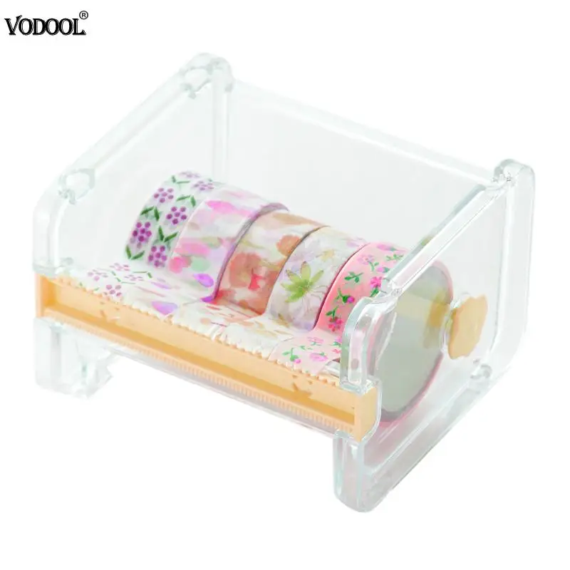 

Simple Creative Yellow Adhesive Tape Dispenser Office Desktop Washi Tape Holder With Tape Cutter Office Tape Dispenser Supplies