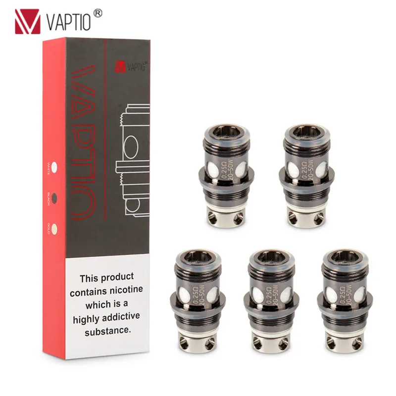 Электронная сигарета Vaptio P1 coil Atomizer 5 шт./лот 0.25ohm Core Coil Head 50W for Box Mod head Clearomizer