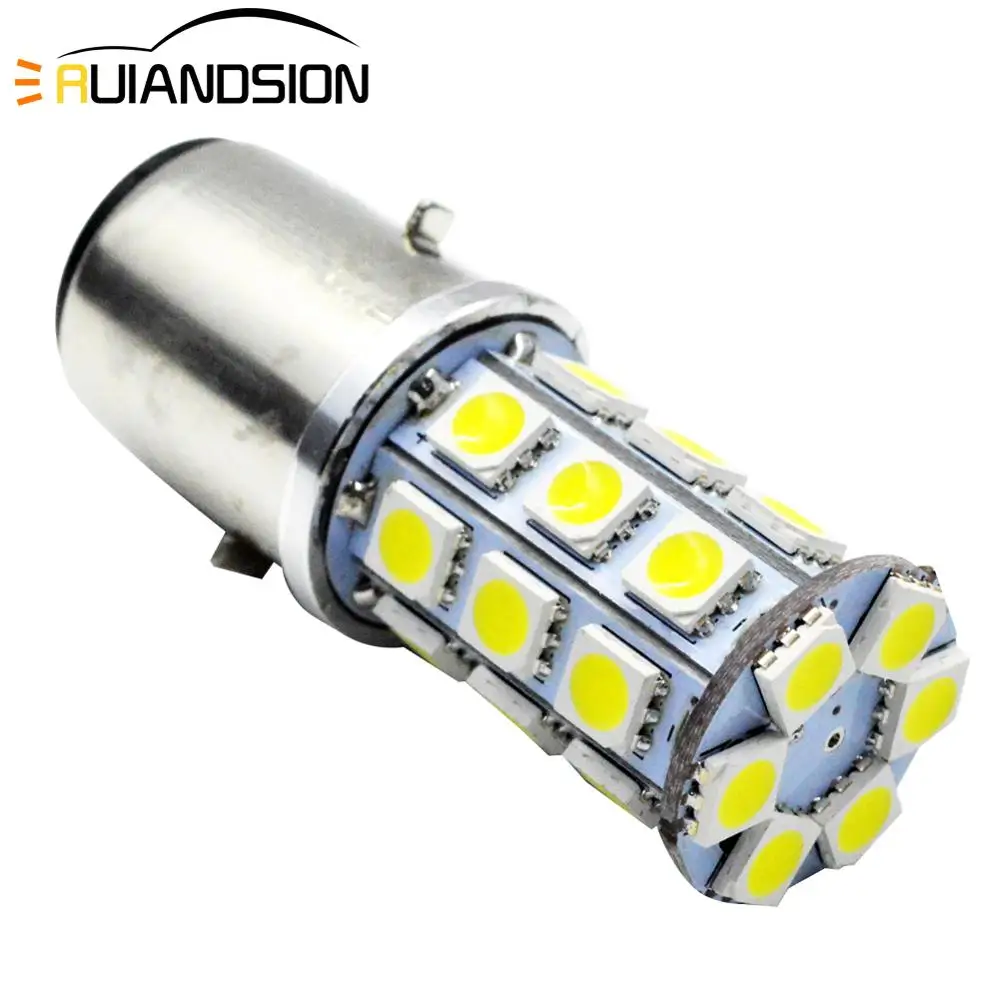 

BA20D H6 Bixenon Hi/Lo Motorcycle Headlight Bulb Fog Light White DC6V 12V DRL 27smd 5050 LED Moped For ATV Motor Bike White 1PCS