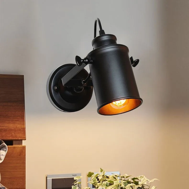 

Retro Indoor Lighting Black Wall Lamp Industrial Loft Wall Mounted Bedside Wall Lighting Adjustable Spot Wall Lamp for Home