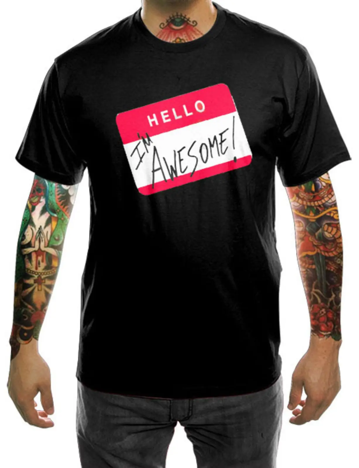 Новый миз I'm Awesome You'm Not Wrestling черный Cust мужские и женские футболки S 5XL|Футболки| |