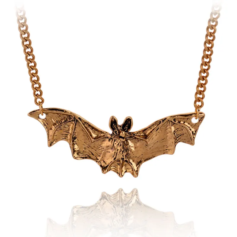 

Accessories For Women New Arrival Gothic Halloween Jewelry Necklace Bat Pendants Antique Silver Color Vampire Drop Ship