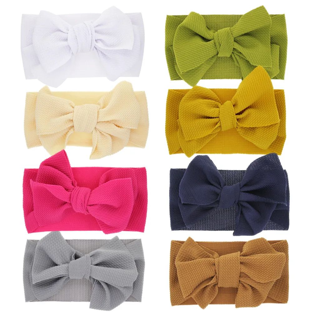 Messy bow Nylon headband Yellow