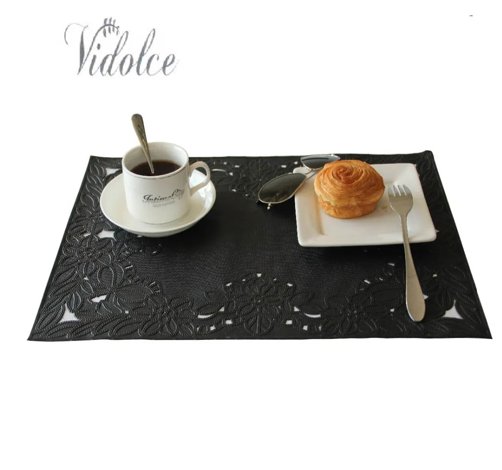 

6PCS Placemats Durable inyl for Kitchen Dining Table Washable Heat-resistant PVC Table Mats