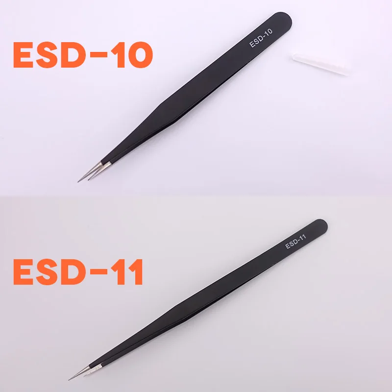 ESD10 12 17 пинцеты прямые изогнутые устойчивый к коррозии Антистатический пинцет