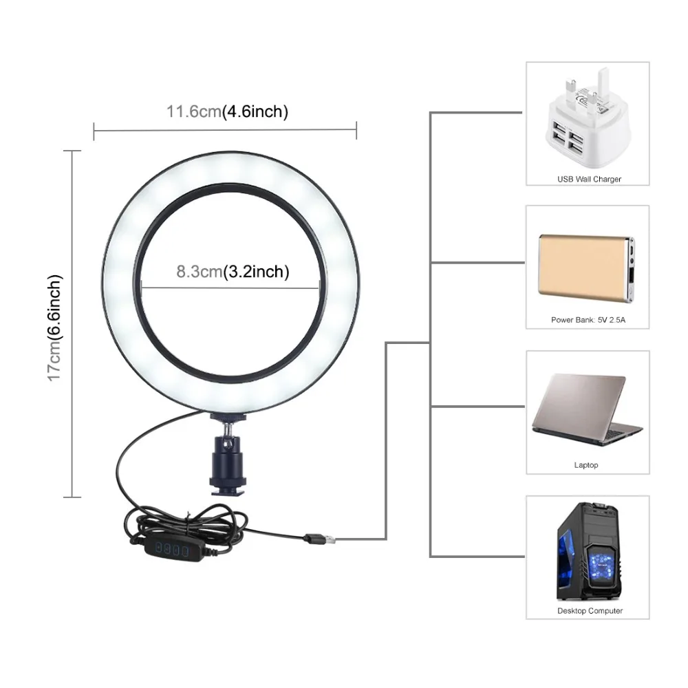 PULUZ 4 в 1 Vlogging прямая трансляция смартфон видео установка+ 4,6 дюймовый кольцевой светодиодный светильник и микрофон+ штатив+ Штативная головка