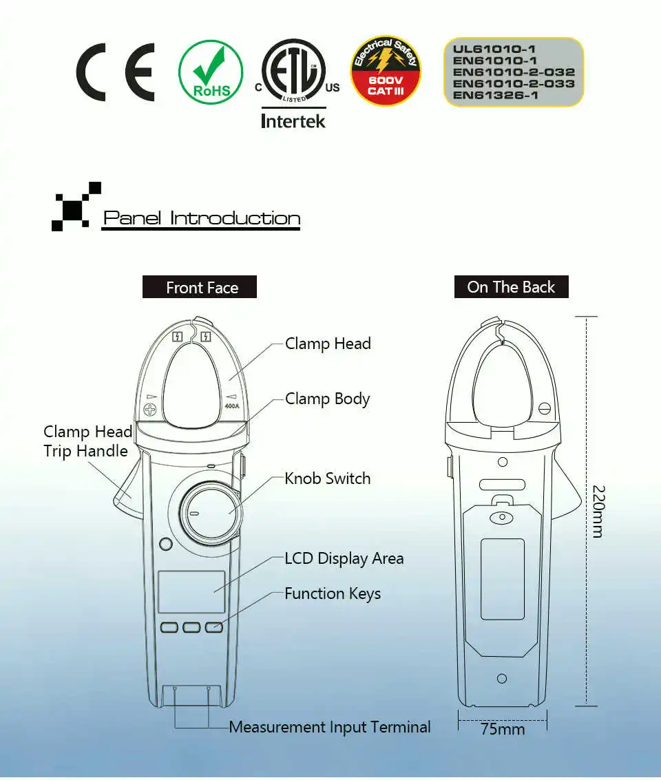 UNI-T UT213C AC DC 400A цифровой клещи True RMS Амперметр Сопротивление/Емкость/частота/температура тест NCV Авто Диапазон