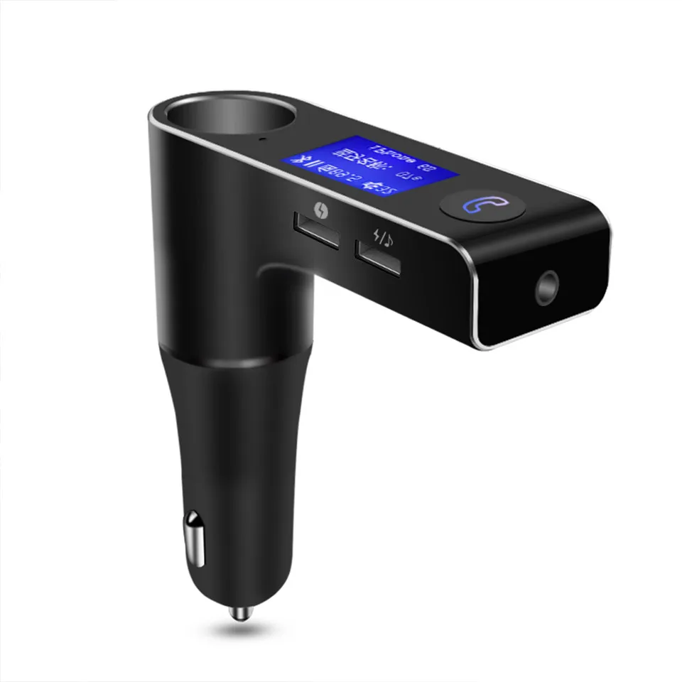 FM Transmitter Hands-free Bluetooth Car Kit Wireless Mp3 Radio Modulator Audio Player Voltage LCD Display USB Car Charger (2)