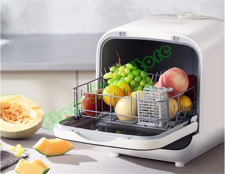 Cheap 220V Free Installation Dishwasher Home Automatic Desktop Mini Smart Brush Cleaning Machine Vegetable Fruit Tableware Cleaner 1