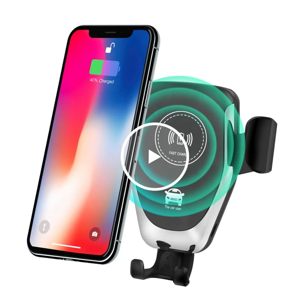 Auto Wireless Qi Car Charger 10w Mount for iphone 8 xr