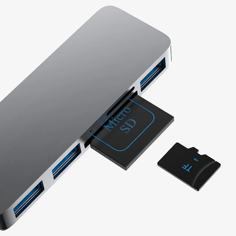 Портативный USB 3,0 концентратор адаптер type-C конвертер с SD/Micro SD кард-ридер для MacBook, для huawei, для Xiaomi Многофункциональный