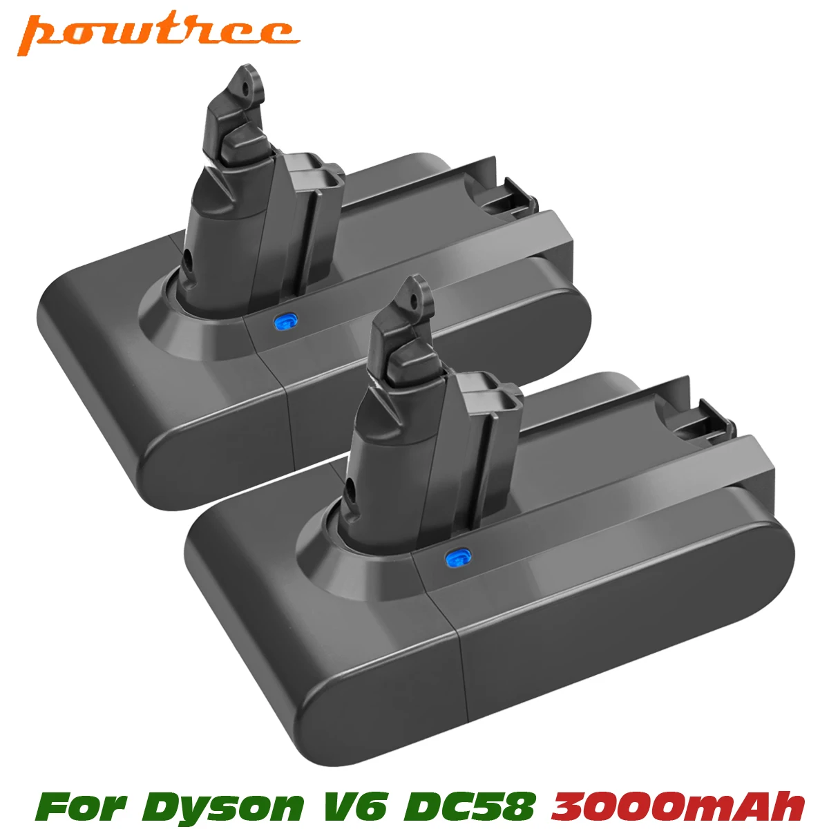 Powtree 3000 мА/ч, 21,6 V 3.0Ah Li-Ion Батарея для Dyson V6 DC58 DC59 DC61 DC62 DC74 SV09 SV07 SV03 965874-02 пылесос Батарея - Цвет: 2 PACK