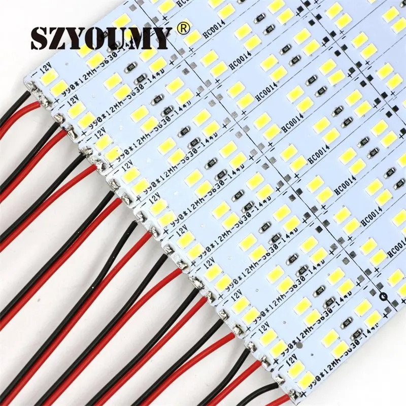 SZYOUMY 50 шт. 100 см 144 светодиодный s SMD 5730 светодиодный жесткая лента 12V двухрядный светодиодный бар светильник 1 м шкаф лампы холодный белый цвет;