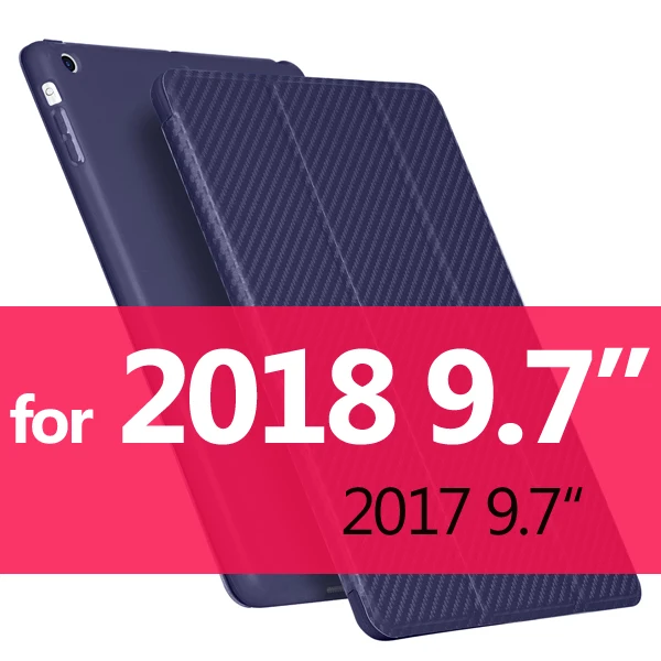 Для iPad чехол 6th Gen для iPad Pro 11 силиконовый мягкий чехол из искусственной кожи Smart Cover Funda для iPad 6го поколения чехол 9,7 - Цвет: carbon Blue 9.7