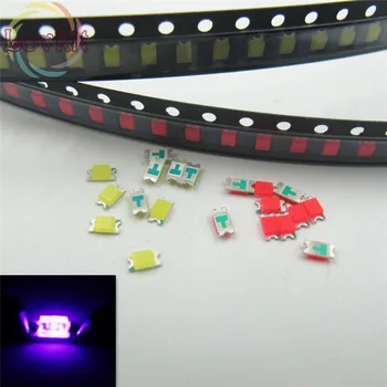 

100pcs/bag SMD/SMT 1206 Purple/UV Led 3.0-3.2V 400-410nm Super Bright Light Diode High Quality SMD Chip lamp beads DIY Retail