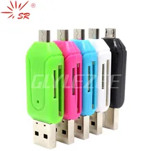 2 in 1 USB OTG Card Reader Universal Micro USB TF/SD Card Reader Phone Extension Headers Micro USB OTG Adapter For Android