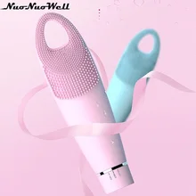 1 шт. электрическая вибрационная Очищающая щетка для лица удалить угри очищающее средство для пор водонепроницаемый силиконовый массажер для лица щетка