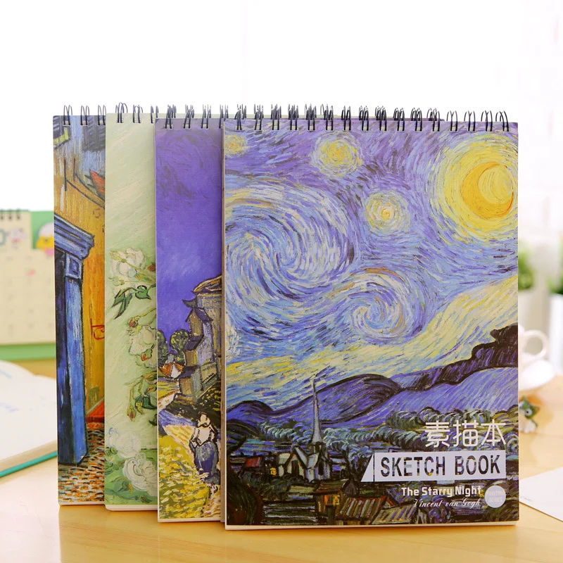 Beautiful Vincent van Gogh Oil Painting The Starry Night A4 Coil Sketch