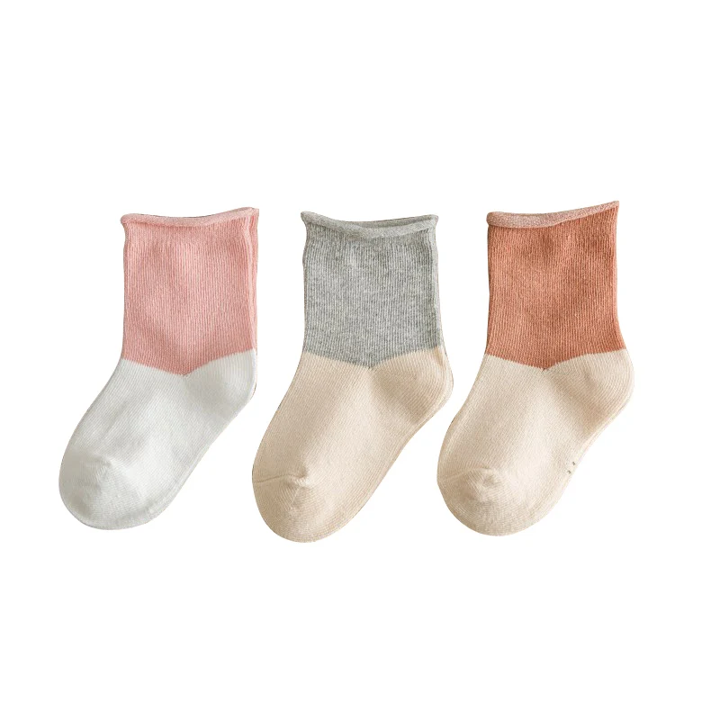 3 пара/лот для маленьких мальчиков носки для новорожденных ярких цветов простые женские хлопок на осень и зиму, одноцветные носки младенцы девушки детские носки носки-тапочки