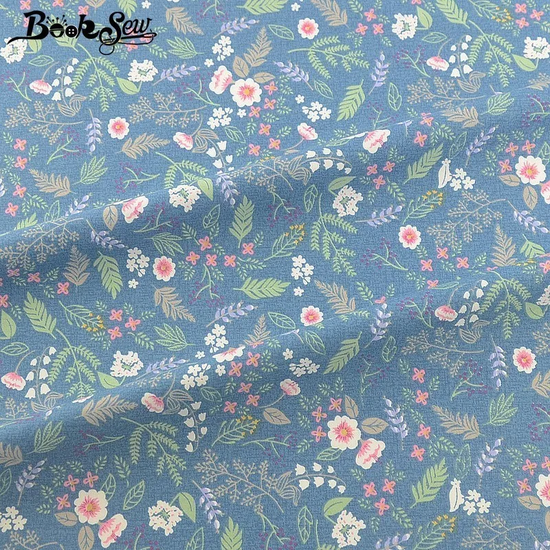 Booksew, с цветочным принтом, хлопок, ткань, 6 шт., 40 см x 50 см, жировые кварталы, подушка для шитья, домашний текстиль, сделай сам, лоскутное шитье, Tissu