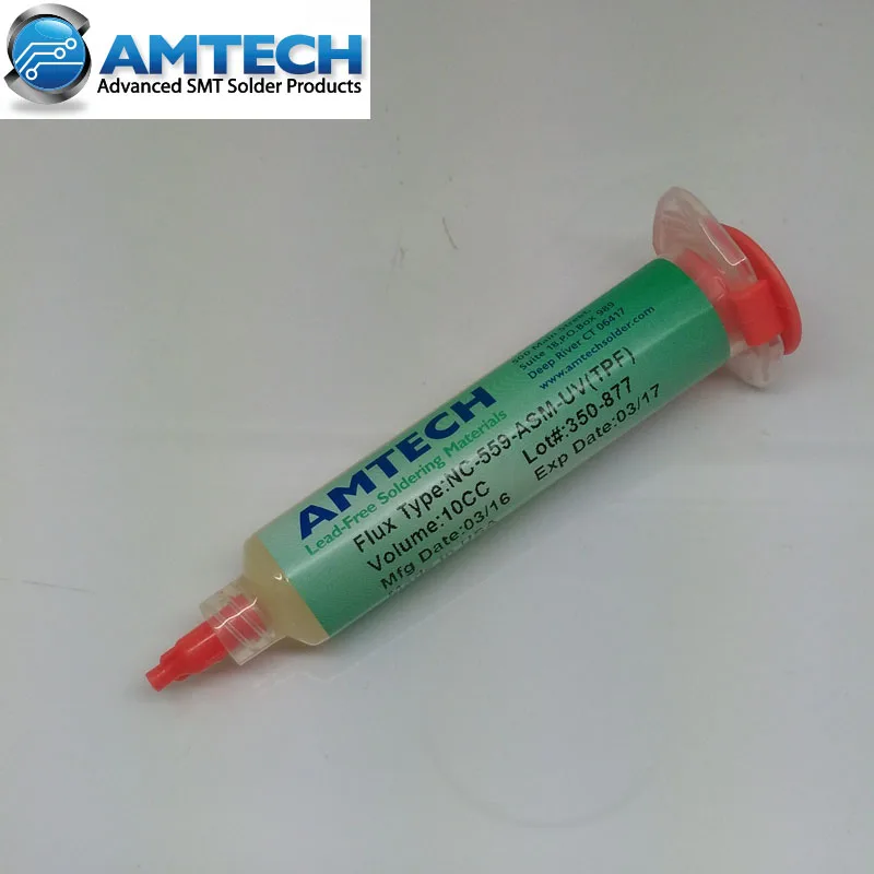 

Original USA AMTECH NC-559-ASM-UV(TPF) Lead-Free No-Clean Tacky Flux For BGA Sphere Attachment, Reballing, Chip Bumping Packing